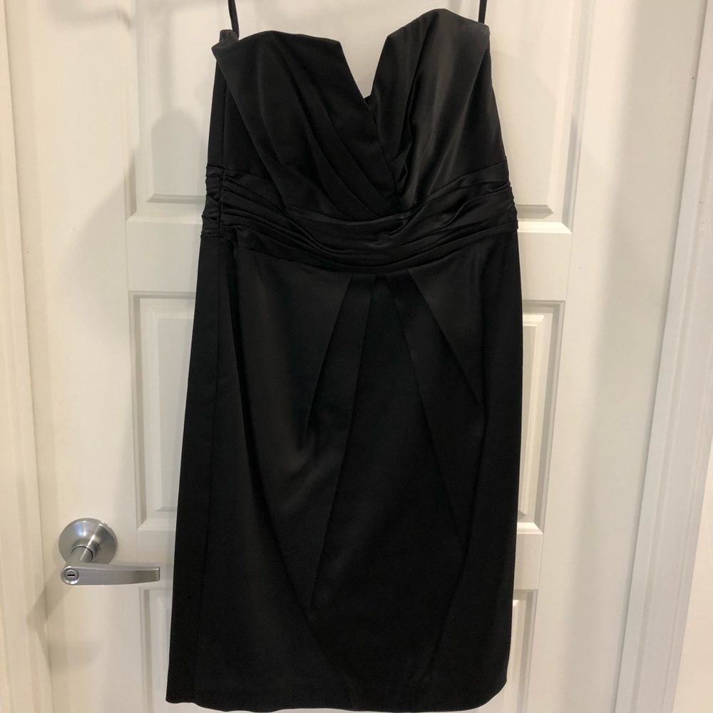 WHBM black mini dress. Worn once for rush! Great condition. Classic black dress.